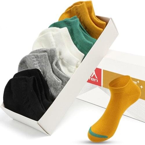 5 Pairs Pack Woman Ankle Socks Solid Color Summer Clothing Sports Low Waist Harajuku Casual Womens Cotton Boat Socks