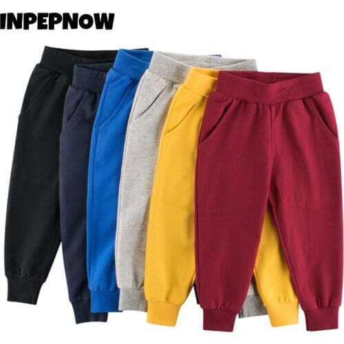 INPEPNOW 2021 Autumn Childrens Pants for Boys Girls Sweatpants Cotton Child Trousers School Pants Clothes for Teenagers CK102