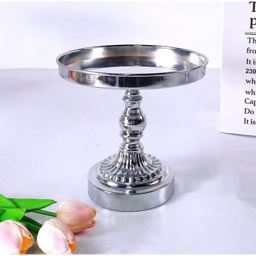 Cake Holder Silver Metal Cupcake Decorative Dessert Base Party Display Cake Tray Tool
