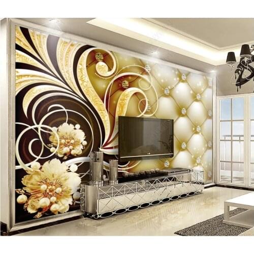 Custom photo wallpaper for walls 3 d mural for living room Modern Pattern flowers diamond soft package background wall papers