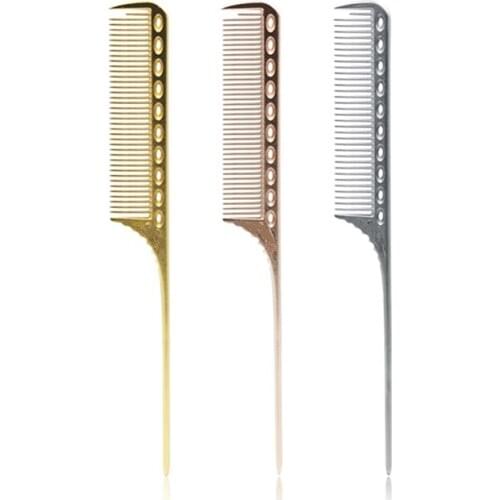 Professional 1 Pcs Metal Pin Hair Style Rat Tail Comb Heat Resistance Smoothly Tangle Hairdressing Combs