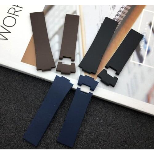 Wholesale 25*12mm Black Brown Blue Waterproof Silicone Rubber watch band Wrist WatchBand Belt For Ulysse Nardin strap tools