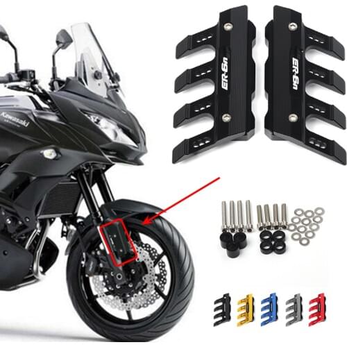 With Logo For KAWASAKI ER6N ER-6N Motorcycle Mudguard Front Fork Protector Guard Block Front Fender Anti-fall Slider Accessories