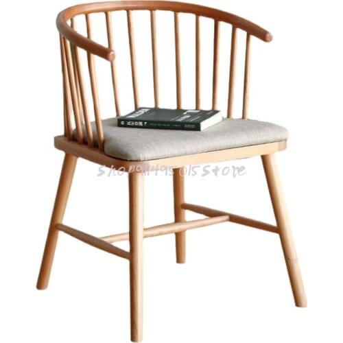 Nordic Solid Wood Princess Chair Backrest Armrest Dining Chair Leisure Windsor Chair Simple Study Chair Surrounding Chair