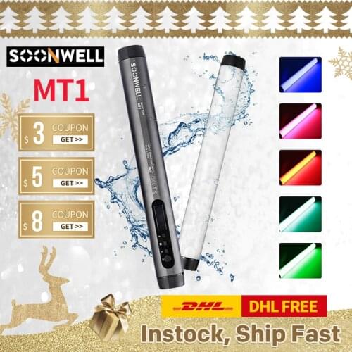 Soonwell MT1 LED RGB soft light Tube Portable Handheld Photography Lighting Stick Android Phone APP control waterproof