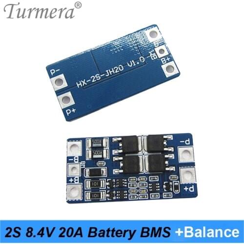 Turmera 2S 8.4V 20A Balance BMS Lithium Battery Protection Board for 7.4V Speaker Battery and Electric Bicycle Light Headlamp JH