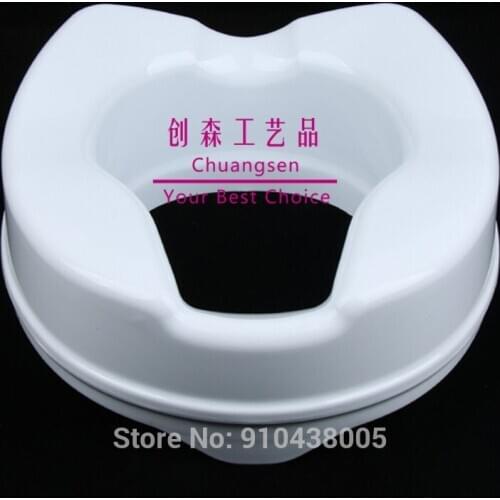 Toilet Potty Seat Riser Raised Elongated Lifter Extender without Cover 4inch for Patient Elderly Handicapped, Pregnant Women