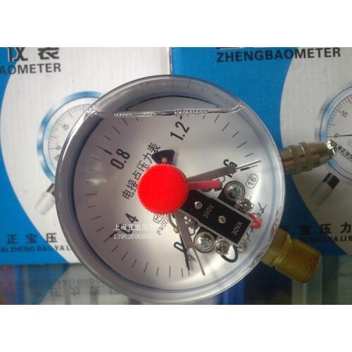 YNXC100 4" shock-proof Magnetic help 100mm oil liquid filled electric contact pressure gauge manometer , brass bottom thread