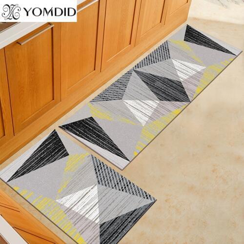 YOMDID Long Kitchen Mat 3d Geometric Carpet Floor Mat Home Doormat Living Room Decor Floor Mats Kitchen Thin Rug alfombra cocina