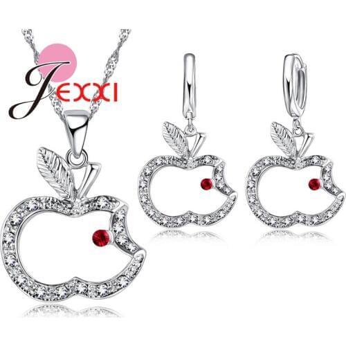 2020 New Arrival Fashion Bridal Jewelry Set CZ Crystal 925 Sterling Silver Necklace Earrings Statement Party Jewellery Set