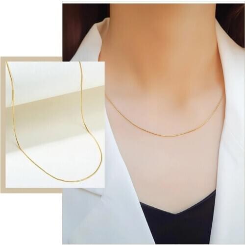 2020 Minimalist Thin Snake Chain Gold 14k Fine Jewelry For Women Niche Sexy Choker Necklace Accessories for Girl Beautiful Gifts