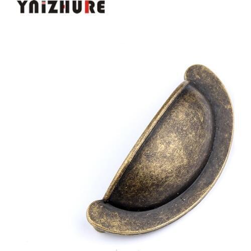 1pc 79*33mm Cabinet Drawer Medicine Semicircle Bronze Handle Alloy Shell Handles Antique Kitchen