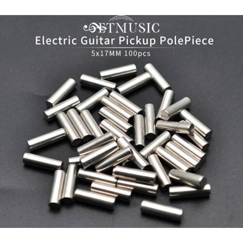 100pcs 5x17MM Electric Guitar Humbucker Pickup Polepiece Pole Slug Guitar Pickup Magnet Slug Rods Smooth or Fingerprint Silver