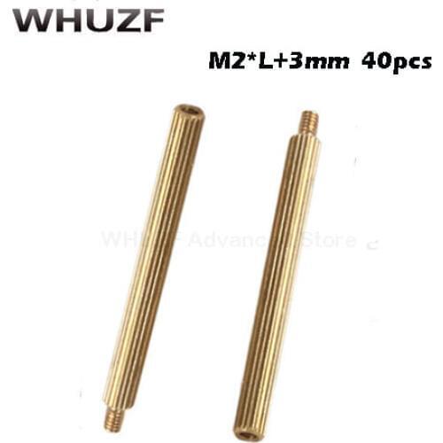 40Pcs M2*(3-20)+3mm Round Head Copper Spacing Screws Threaded Pillar PCB Computer PC Motherboard StandOff Spacer