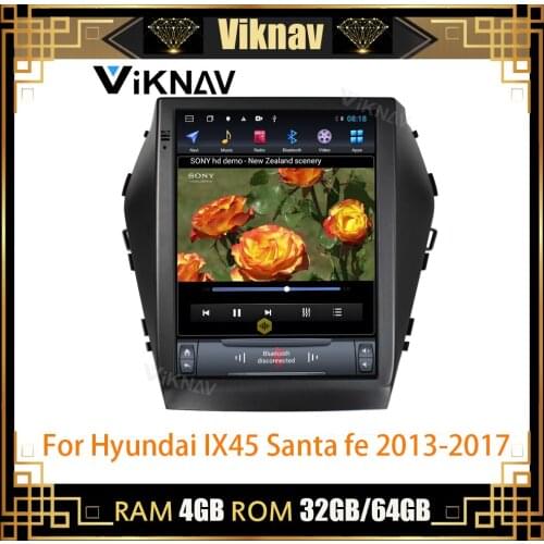 Android 10 vertical screen car auto radio For Hyundai IX45 Santa fe 2013-2017 car GPS navigation multimedia player