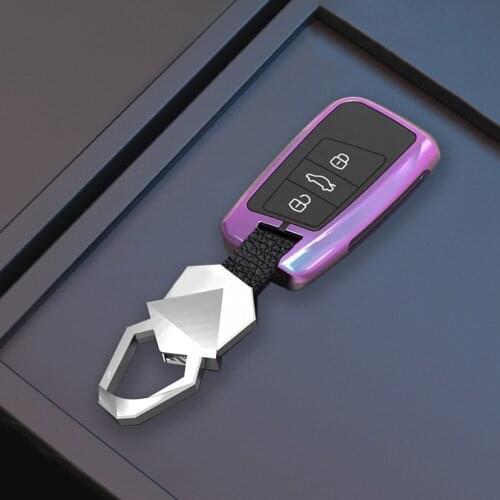 Zinc Alloy Car Key Case For VW Volkswagen Skoda Superb Magotan Passat B8 A7 Golf Smart Remote Fob Cover Keychain Bag Accessories