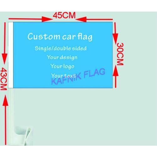 KAFNIK,30*45 Custom satin Window Car Flags and Banners Design Logo Custom car Flag Customize Banners ,free shipping