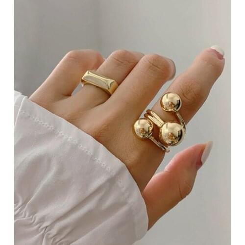 Special Design Personality Ball Finger Rings For Women New Exaggerated Cool Hip Hop Charm Jewelry Ring Ladies Gifts Jewellery