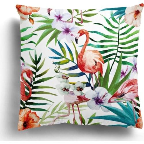 Tropical Forest Creative Flamingo pillowcase Super soft & Short plush Car Living room sofa Home Decor larger size 40/45/50/60cm