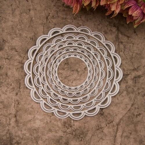 Round Wave Flower Cutting Dies Stencil For DIY Scrapbooking Embossing Photo Album Decoration Paper Card Metal Craft Die Cut