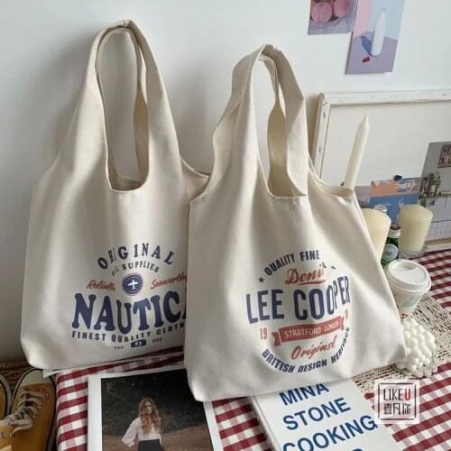 Fashion New Shopping Bag Canvas Lunch Box Picnic Tote Cotton Cloth Handbag Pouch Dinner Container Food Storage Bags For Women