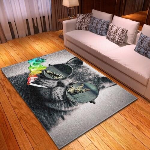 Cartoon Animal Cat Hand Drawn Carpet Soft Flannel Parlor Area Rugs Childrens Room Play Living Decor Mats Room Carpets For Home