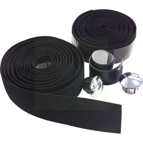 Soft Road Bike Bicycle Handlebar Cork EVA PU Bar Tape Cycling Damping Anti-Vibration Professional Plug Wrap With 2 Bar S3Z5