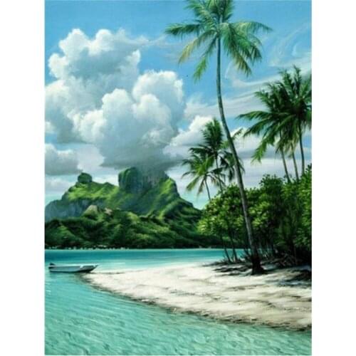 Landscape Sunset DIY Embroidery 11CT Cross Stitch Kits Craft Needlework Set Cotton Thread Printed Canvas Home Design