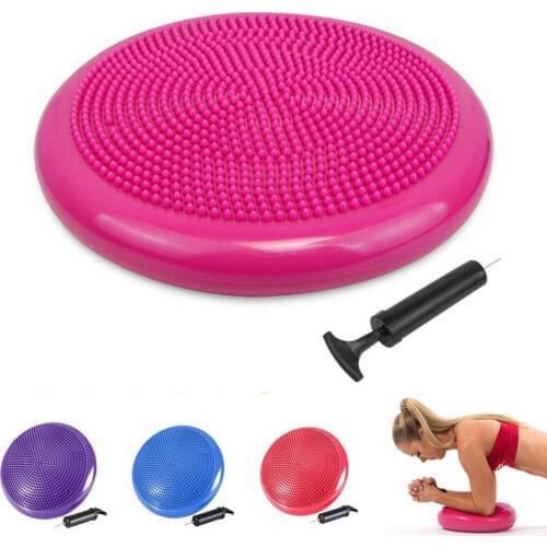 33x33cm Inflatable Yoga Massage Ball with Air Pump Stability Wobble Cushion Yoga Balance Disc Exercise Ball Pilates Workout