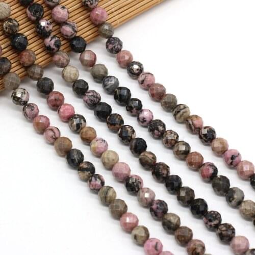 New Style Natural Stone Beads Section Black Rhodochrosite Loose Bead 8 MM For Jewelry Making DIY Necklace Earrings Accessory