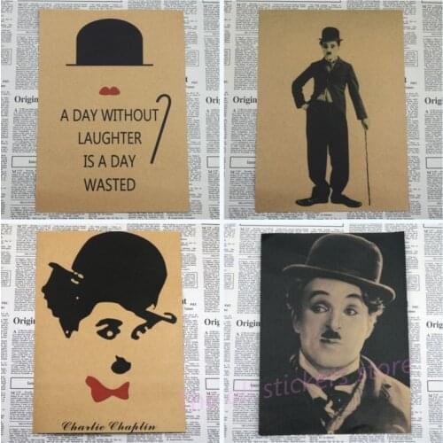 Great comic Chaplin retro nostalgia poster paper Bars and restaurants cafes decoration painting murals wall stickers