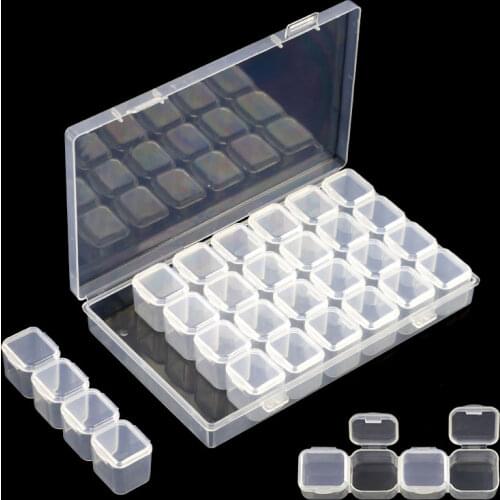 Plastic Box Transparent Storage Jewelry Box Compartment Adjustable Container For Jewelry Rectangle Box Case Beads Earring Box