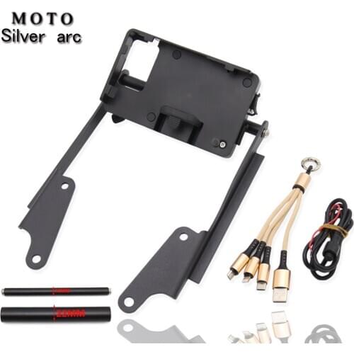 Motorcycle Support Aluminum alloy BLACK Mobile Phone Holder Navigation GPS Plate For YAMAHA MT-09 Tracer 900 FJ-09 2016-2017