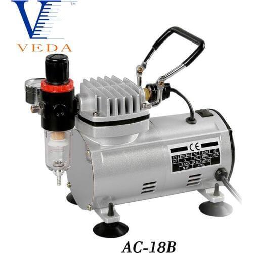 AC-18 Series Power Tools Portable Airbrush Spray Mini Air Compressor Professional Gravity Feed Dual-Action Piston Air Compressor