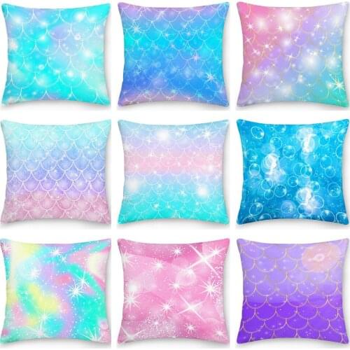 Rainbow Unicon Pillowcase Decorative Sofa Cushion Case Bed Pillow Cover Home Decor Car Cushion Cover Polyester Pillow Case
