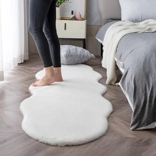Nordic luxury Faux Rabbit Fur Rug Living Room Carpet Bay Window Mat Plush fluffy carpet Super Soft Area Rug for Bedroom Washable