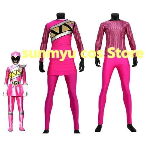 Zyuden Sentai Kyoryuger Pink Bodysuits Cosplay Costume,Custom Size Halloween