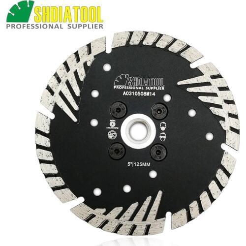 SHDIATOOL M14 FLANGE Dia5"/125MM Diamond saw Blade cutting discs Deep teeth protect the core for granite marble masonry concrete
