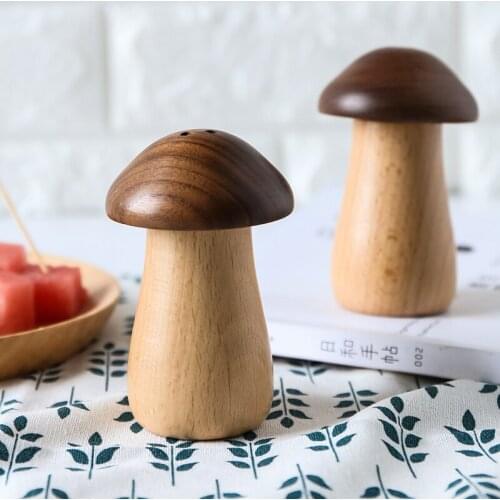 Cute Mushroom style solid wood Toothpick Holder Simple Automatic Toothpick Box Living Dining Room Wooden Household Toothpick