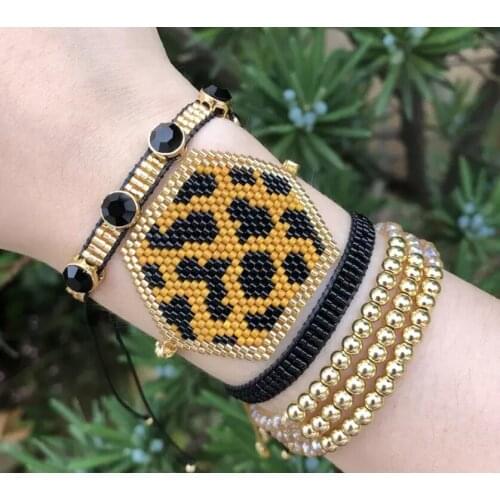 Pretty Bead Newly Miyuki bracelet fashion bull head shape crystal rhinestone Miyuki bracelet