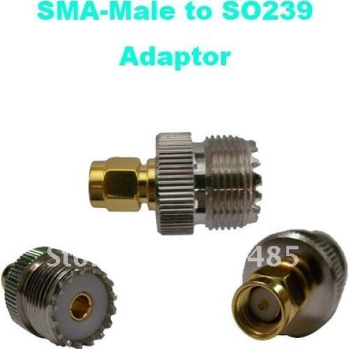 SMA-Male TO SO239 UHF-Female Adaptor for Handheld Two way Radios
