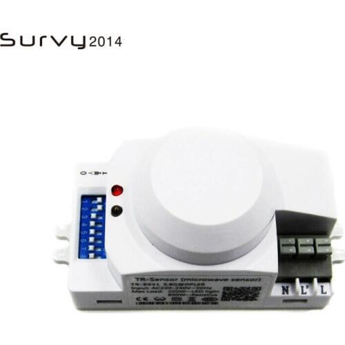 Good Quality DC 12V-24V 5.8GHz AC 220V-240V Microwave Radar Sensor Body Motion HF Detector Light Switch Indoor Ceilling