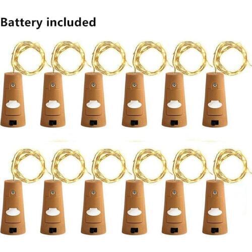 Cork Lights for Wine Bottle, Wine Bottle Lights 12 Pack 6.5ft 20 LED Wine Cork String Lights for Glass Mason Jar Fair Christmas