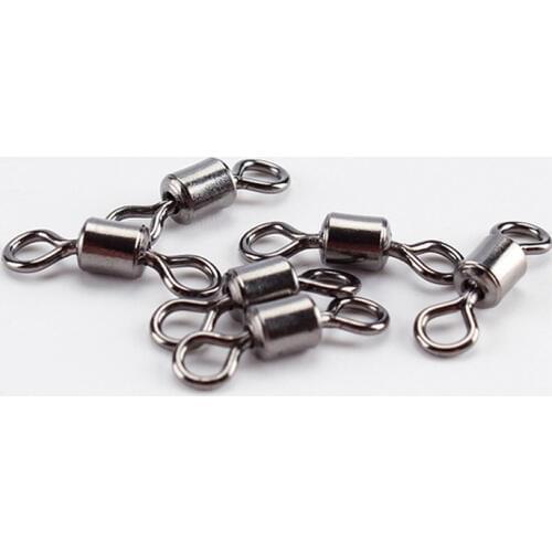 10-50PCS Fishing Swivel Solid Connector Ball Bearing Fishing Swivels Snap Rolling Stainless Steel Hook Accessories