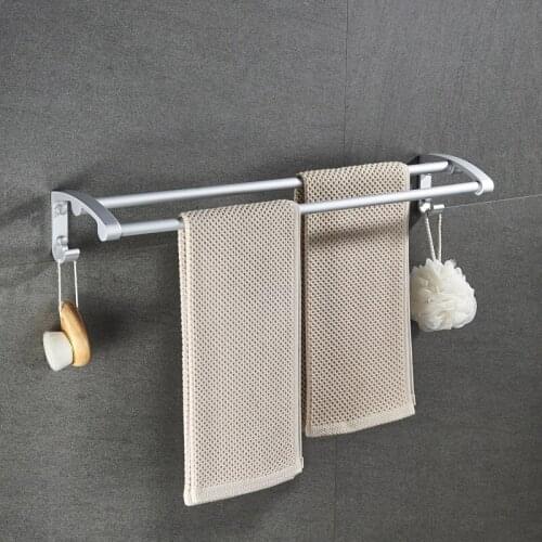 Nail-free Towel Hanger Wall Hanging Bar Free Punching Towels Holder Bathroom Shower Towel Rack Shelf Holde Hanger for Kitchen
