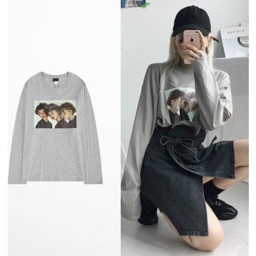 2019 Spring Autumn Hip Hop T Shirt Long Sleeve Men Ins Korean Fashion Gd Vintage T-shirt Japanese Style Harajuku Long Tee