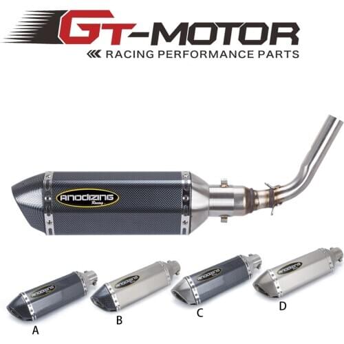 GT Motor - Motorcycle Exhaust Muffler Link Pipe Carbon Fiber Exhaust middle Pipe Escape FOR HONDA GROM MSX125 2013-2015 slip on
