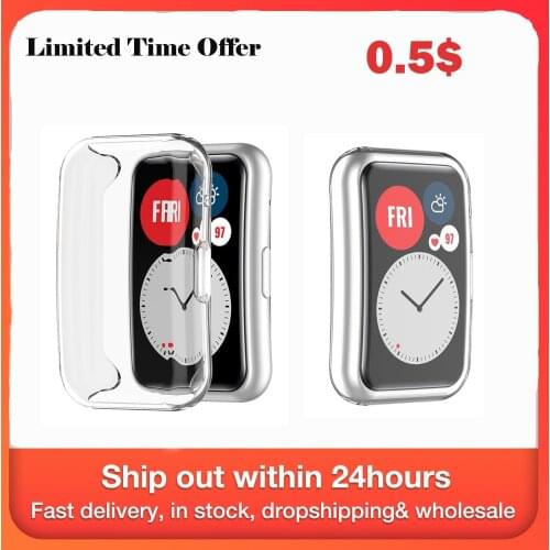 For Huawei Watch Fit Smart Watch HD Protective Cover Soft Clear TPU Protection Anti-fall Silicone Case Screen Cover Protector