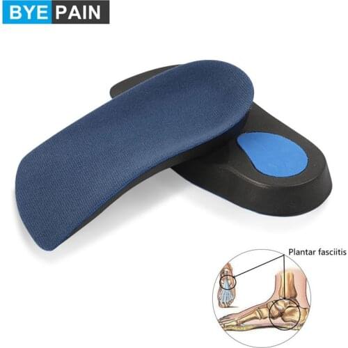 1Pair 3/4 Orthotic Shoe Inserts for Plantar Fasciitis, Foot Arch and Heel Pain Relief, Cup Support for Walking Running Exercise