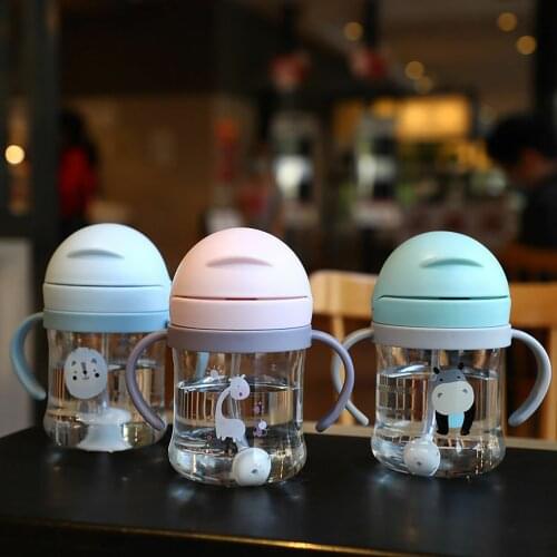 1Pcs Baby bottle Children Cartoon Animal School Drinking Water Bottle Sippy Cup With Shoulder Strap Feeding